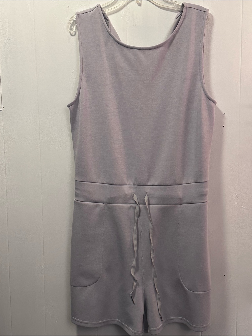Amazon Sleeveless Light Lavender Drawstring Waist Mini Dress